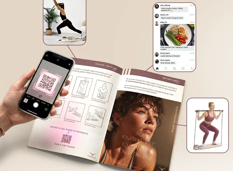Scanning the QR code in the guide